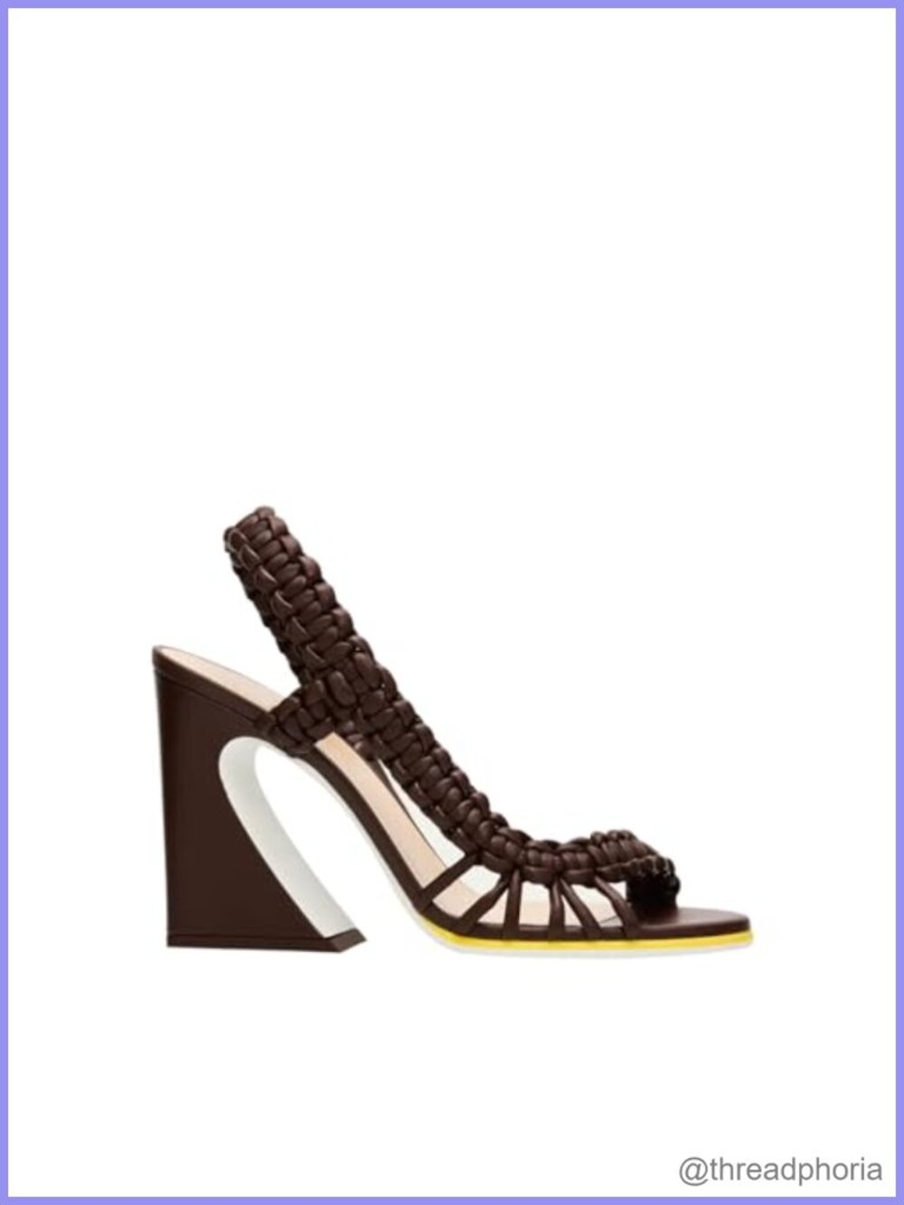 Braided Slingback Sandals Open Toe Chunky Block Heel Faux Leather Summer Heels